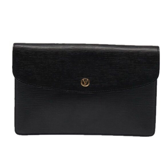 LOUIS VUITTON Epi Montaigne 27 Clutch Bag Black - Picture 1 of 16